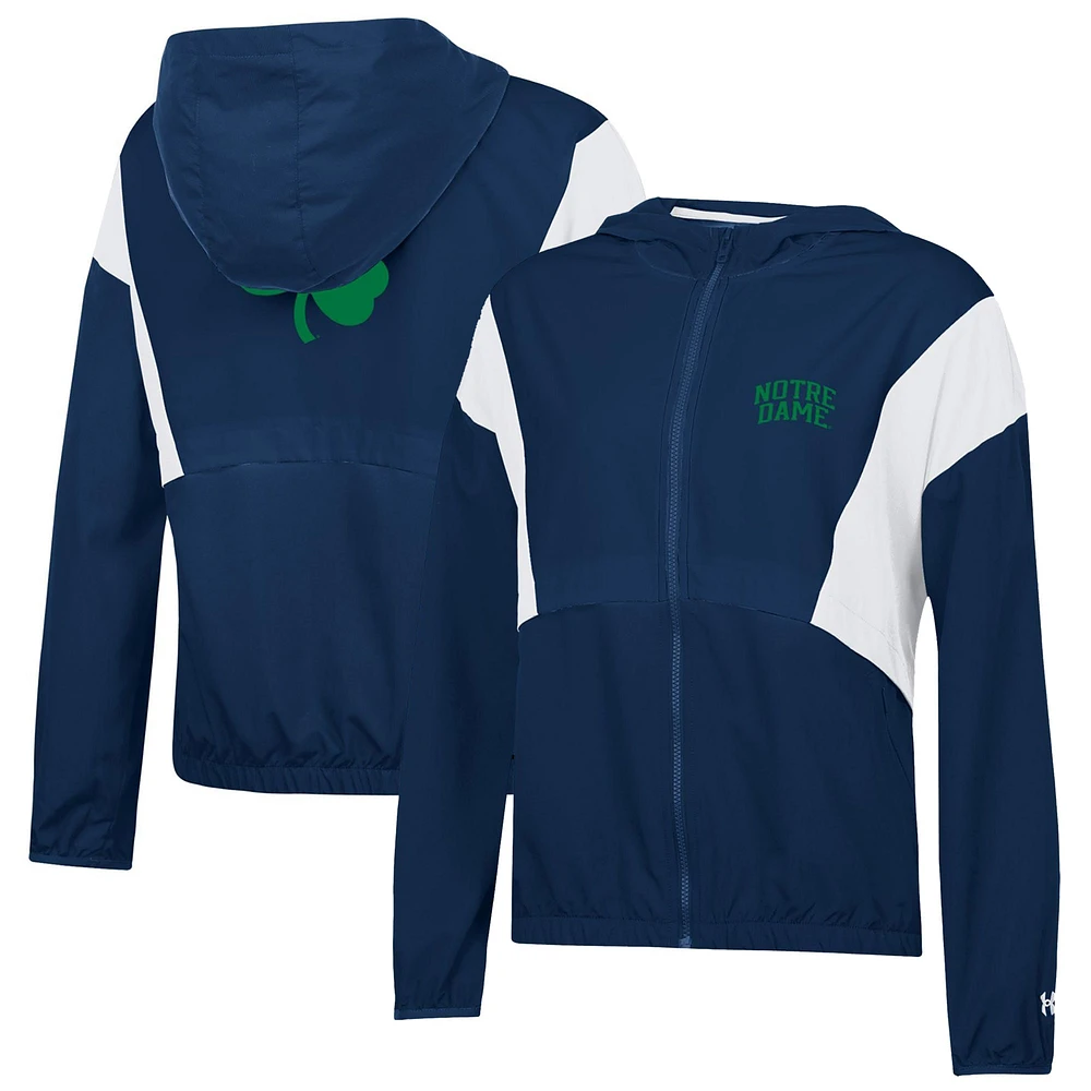 Women's Under Armour Navy/White Notre Dame Fighting Irish Game Day Full-Zip Jacket