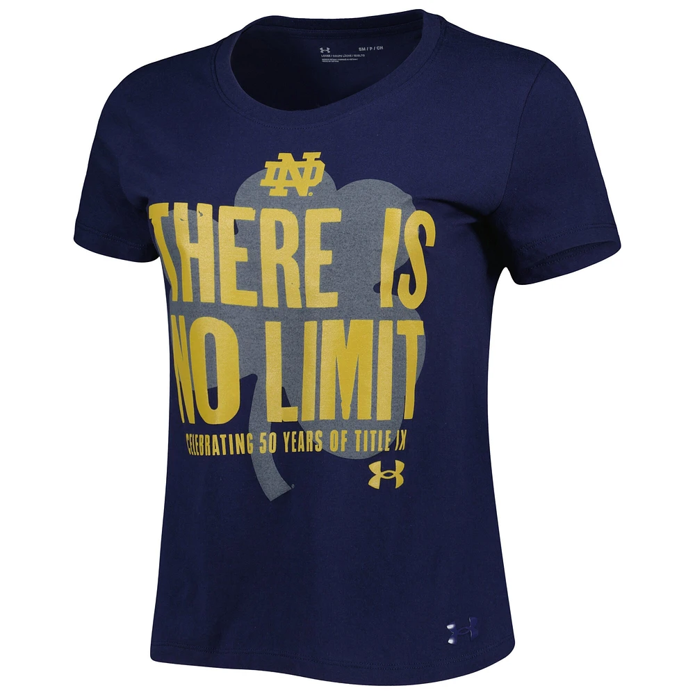 Under Armour Notre Dame Fighting Irish Title IX No Limit T-shirt pour femme Bleu marine