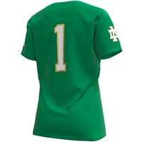 Women's Under Armour #1 Kelly Green Notre Dame Fighting Irish Replica Football Jersey