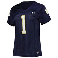 Women's Under Armour #1 Navy Notre Dame Fighting Irish Replica Football Jersey