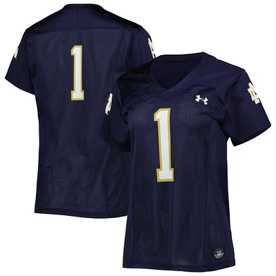 Under Armour #1 Navy Notre Dame Fighting Irish Replica Maillot de football pour femme