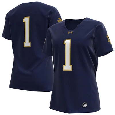 Women's Under Armour #1 Navy Notre Dame Fighting Irish Replica Football Jersey