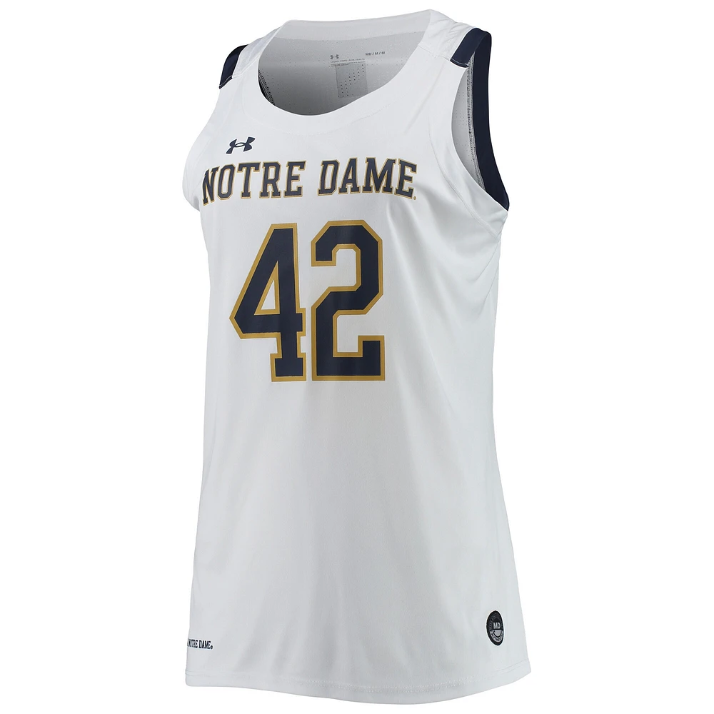 Maillot de basket-ball blanc Under Armour Notre Dame Fighting Irish Replica Swingman pour femme