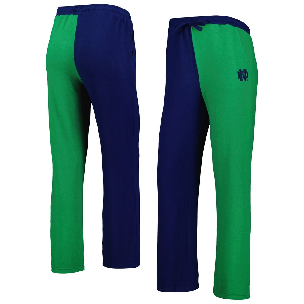 Women's ZooZatz Navy/Green Notre Dame Fighting Irish Colorblock Cozy Tri-Blend Lounge Pants