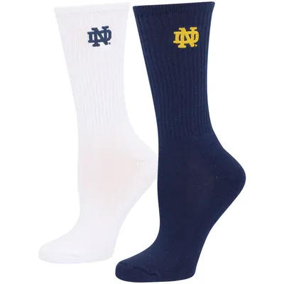 Notre Dame Fighting Irish ZooZatz Women's 2-Pack Quarter-Length Socks - Navy/White