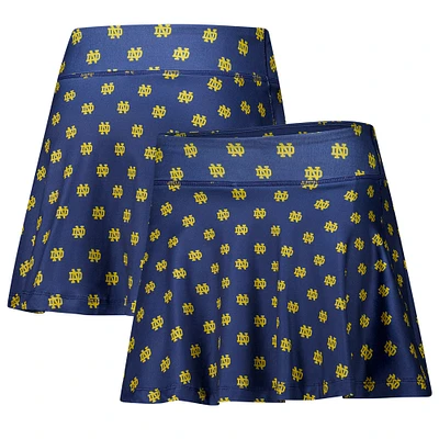 Women's ZooZatz Navy Notre Dame Fighting Irish Allover Print Flowy Skort