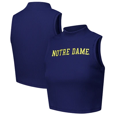 Women's ZooZatz Navy Notre Dame Fighting Irish Cropped Tank Top