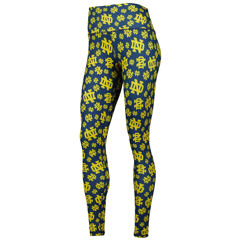 Women's ZooZatz Navy Notre Dame Fighting Irish Team Stacked Mascot Leggings