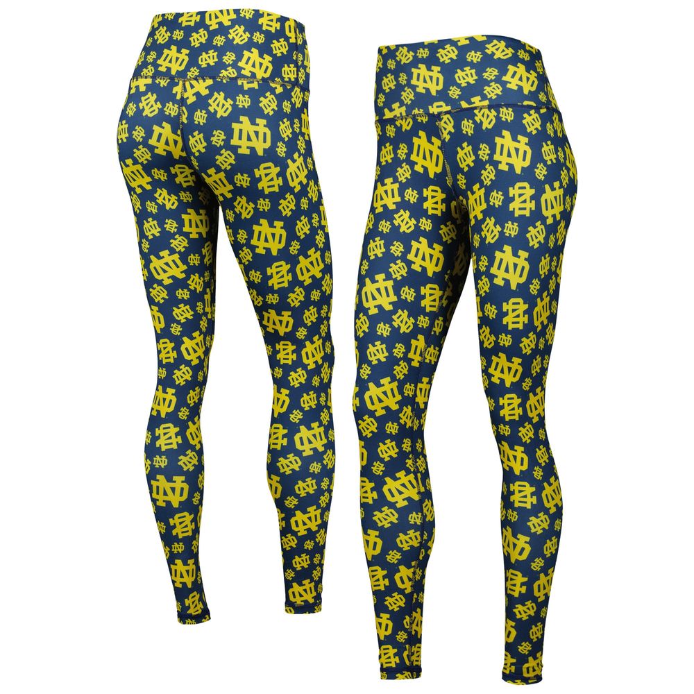 Women's ZooZatz Navy Notre Dame Fighting Irish Team Stacked Mascot Leggings