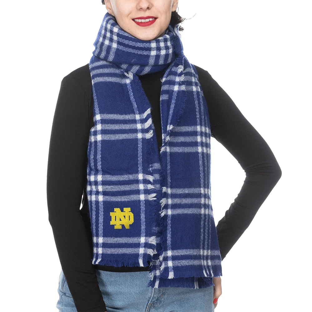 Women's ZooZatz Notre Dame Fighting Irish Plaid Blanket Scarf