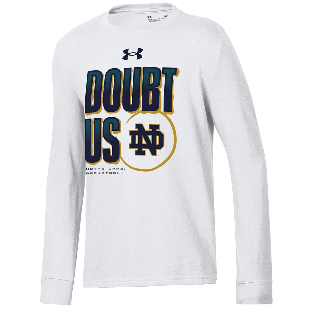 Youth Under Armour  White Notre Dame Fighting Irish March Madness Unity Long Sleeve T-Shirt