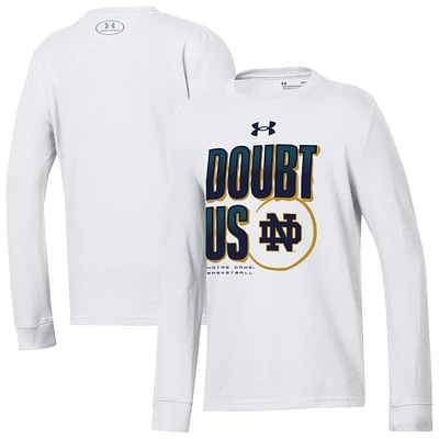 Youth Under Armour  White Notre Dame Fighting Irish March Madness Unity Long Sleeve T-Shirt