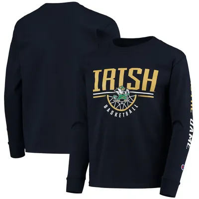 Notre Dame Fighting Irish Champion Youth Basketball Long Sleeve T-Shirt - Navy