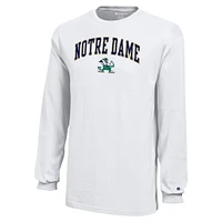 Youth Champion White Notre Dame Fighting Irish Arch Over Logo Long Sleeve T-Shirt