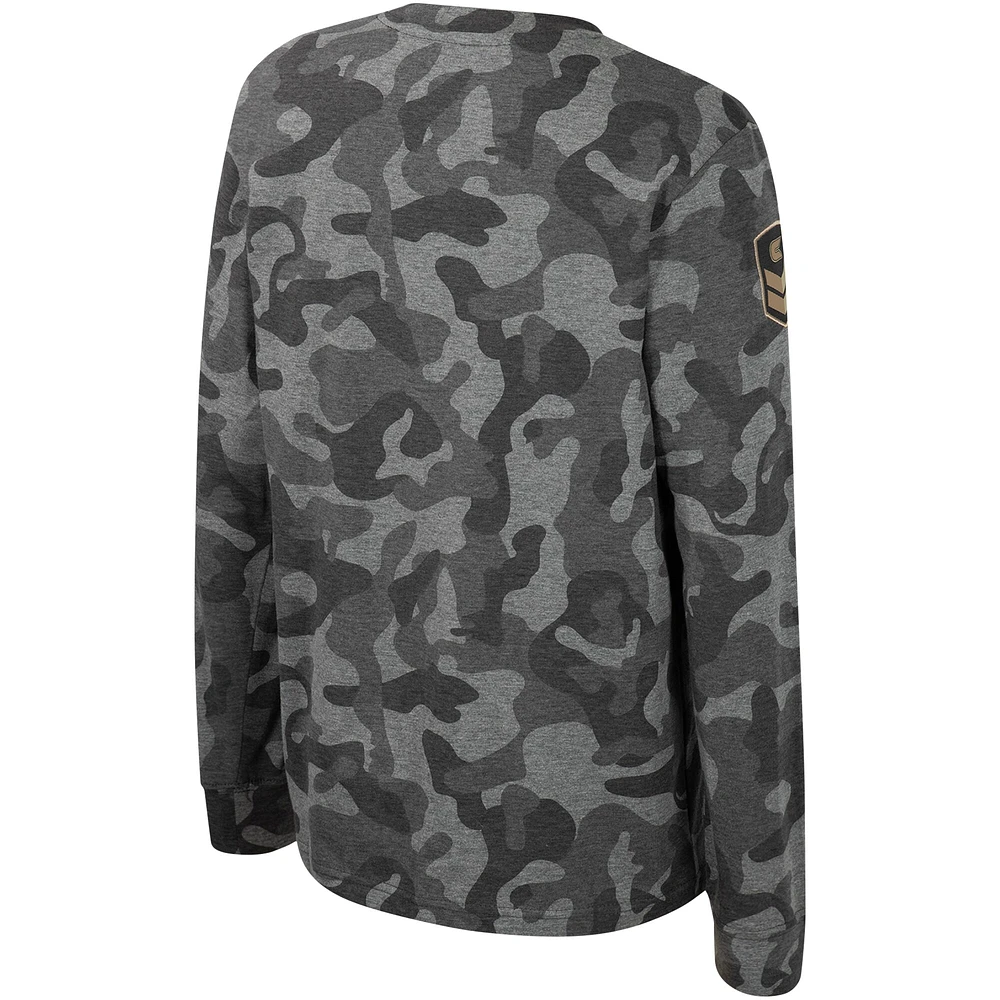 Colosseum Camo Notre Dame Fighting Irish OHT Appréciation militaire Dark Star T-shirt à manches longues