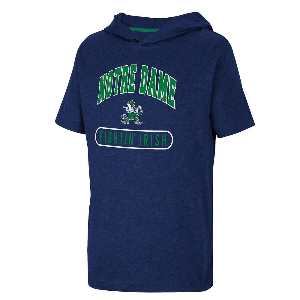 Youth Colosseum Heather Navy Notre Dame Fighting Irish Varsity Hooded T-Shirt