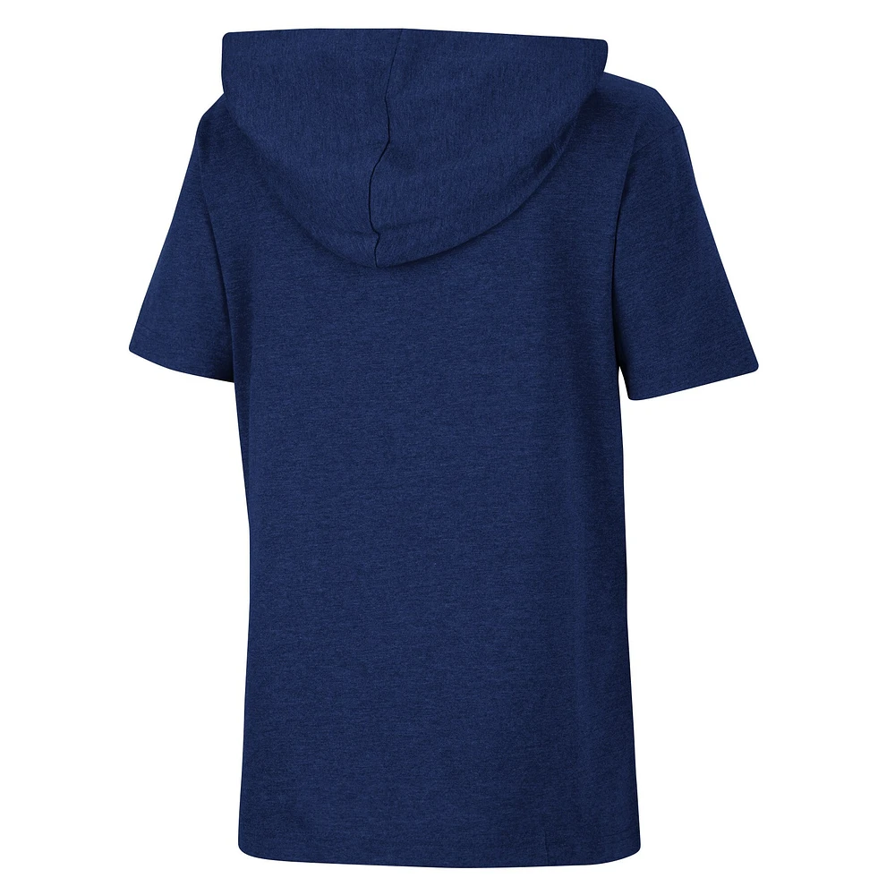 Youth Colosseum Heather Navy Notre Dame Fighting Irish Varsity Hooded T-Shirt