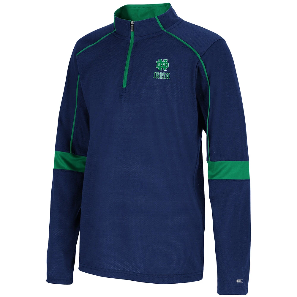Veste zippée à quart de zip Notre Dame Fighting Irish Slugworth Navy Colosseum pour jeunes
