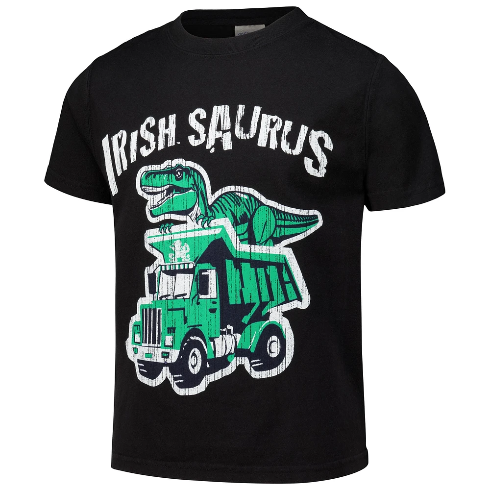 Youth ComfortWash Black Notre Dame Fighting Irish Dino Truck T-Shirt