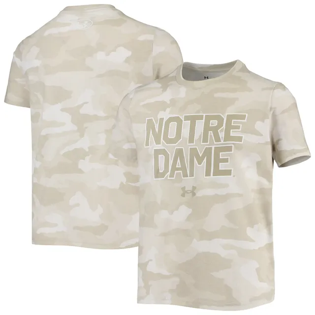 Men's Champion White Notre Dame Fighting Irish Stack Logo Hockey Powerblend Long Sleeve T-Shirt Size: Small