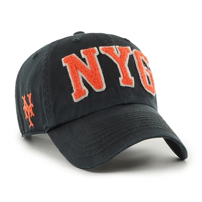 Casquette réglable Hand Off Clean Up pour hommes, collection Cooperstown, New York Giants '47, noire