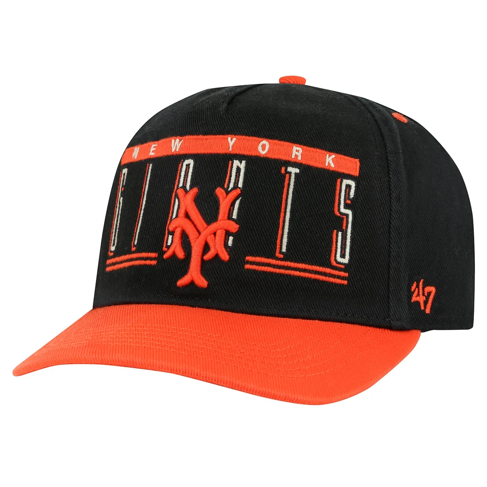 Men's '47 Black NY Giants  Double Headed Baseline Hitch Adjustable Hat