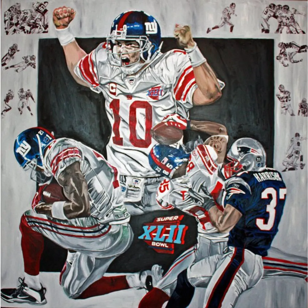 Lids NY Giants Super Bowl XLII Fine Art Canvas Print 48 x 48 by Artist  David Courson