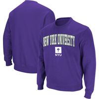 Men's Colosseum Purple NYU Violets Arch & Logo Crew Neck Sweatshirt