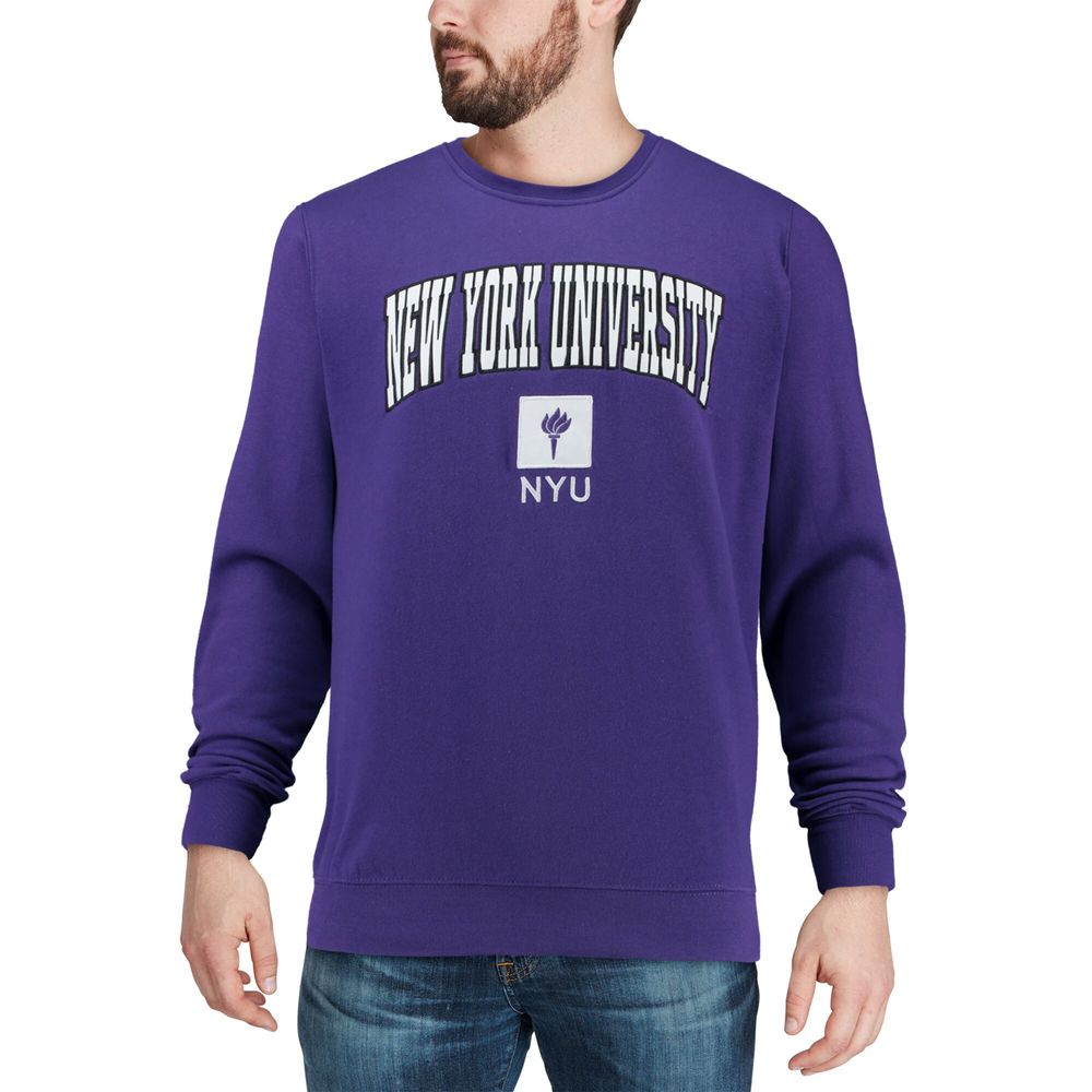 Men's Colosseum Purple NYU Violets Arch & Logo Crew Neck Sweatshirt