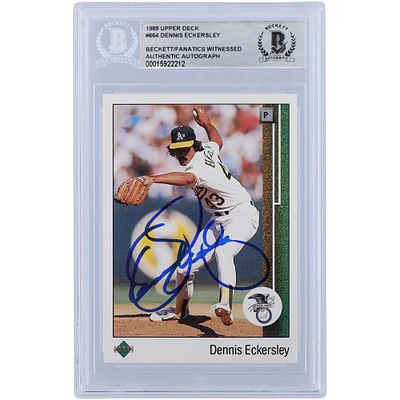 Dennis Eckersley Oakland Athletics Autographed 1989 Upper Deck Series 2 #664 Beckett Fanatics Witnessed Authenticated Card