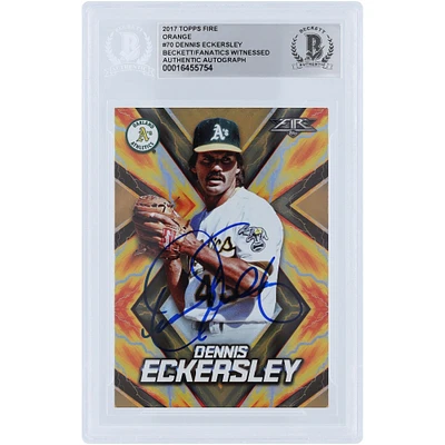 Dennis Eckersley Oakland Athletics Autographed 2017 Topps Fire Orange Variation #70 #/299 Beckett Fanatics Witnessed Authenticated Card 