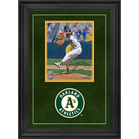 Dennis Eckersley Oakland Athletics Autographed Deluxe Framed 8" x 10" Pitching with Glove Forward Photograph with "HOF 04" Inscription