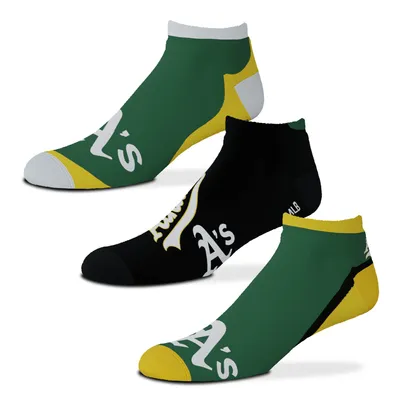 Oakland Athletics For Bare Feet Flash Ankle Socks 3-Pack Set