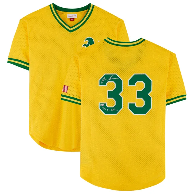 Mitchell and Ness Men's Oakland Athletics Jose Canseco Gold Cooperstown Collection Mesh Batting Practice Jersey XL