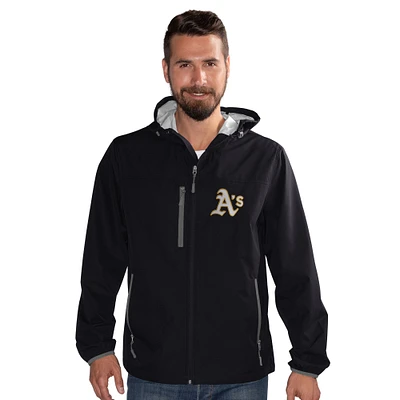 Men's G-III Sports by Carl Banks  Black Oakland Athletics Double Play Hooded Lightweight Full-Zip Jacket