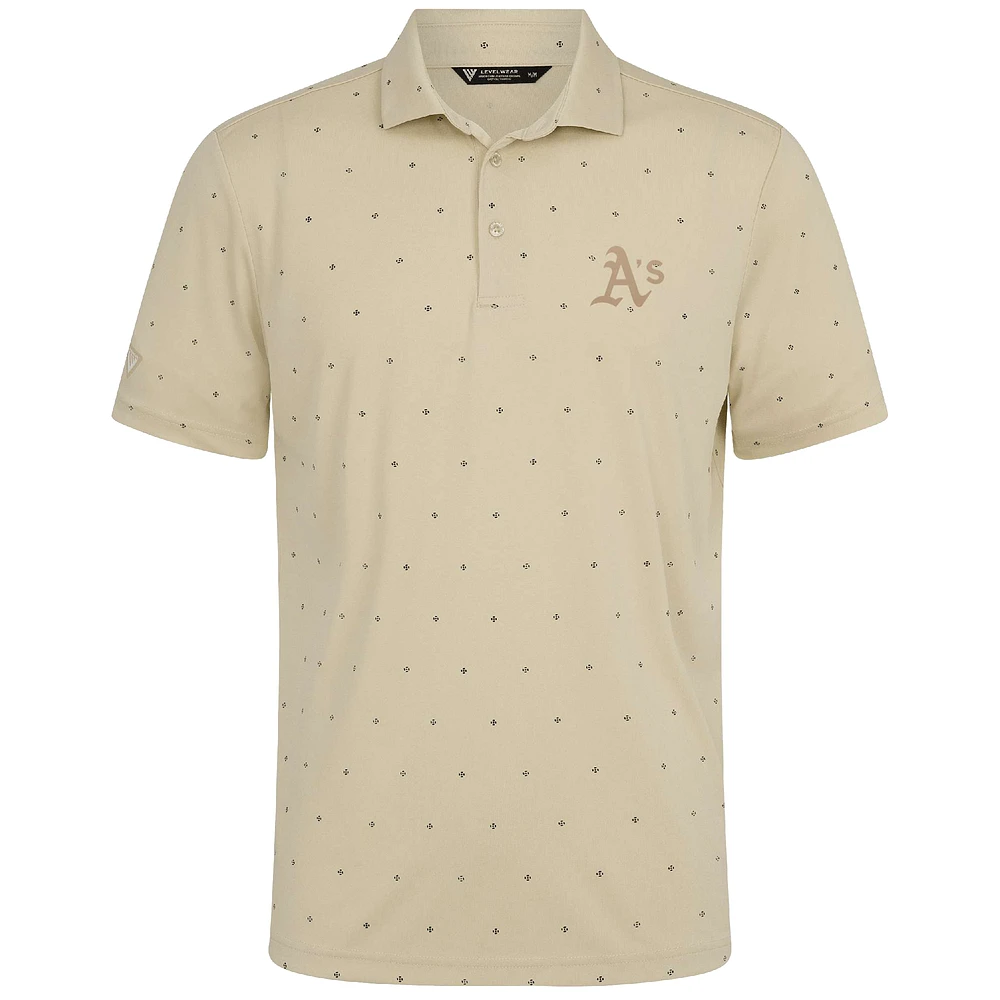 Men's Levelwear  Cream Oakland Athletics Vision Polo