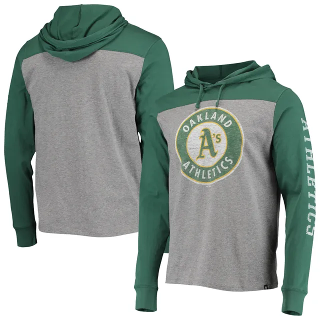 Antigua Oakland Athletics MLB Oakland A's Women's Victory Raglan Hoodie, Black, Medium, Cotton