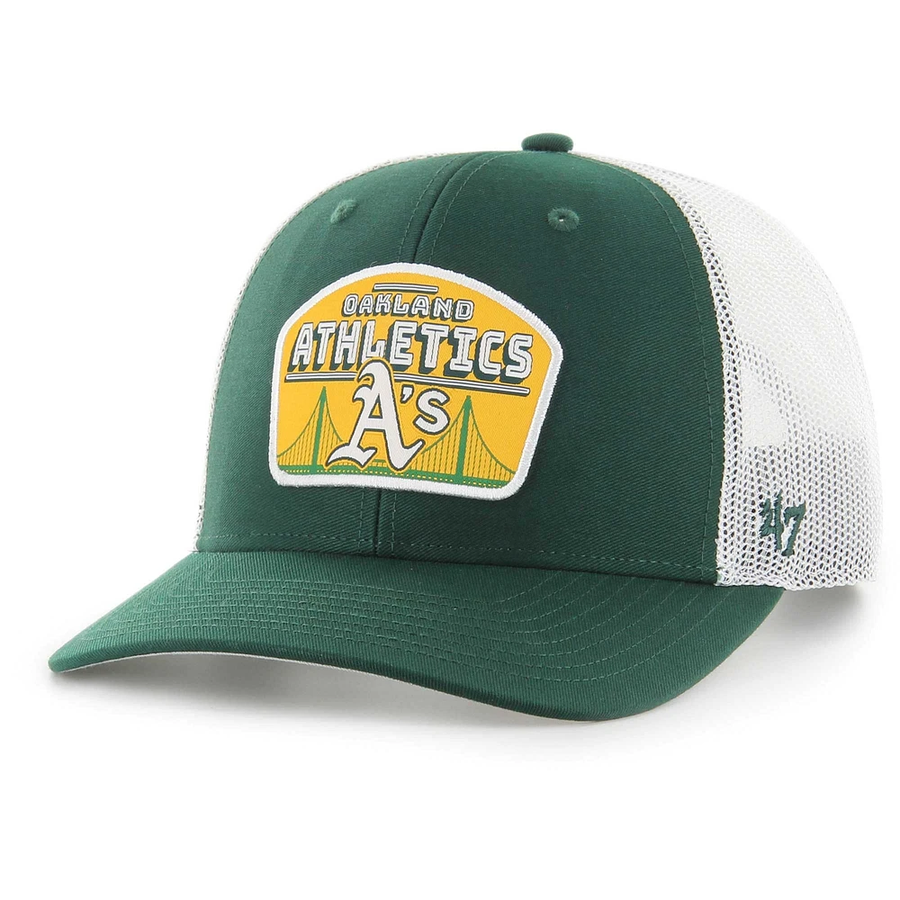 Casquette ajustable Oakland Athletics Retro Region Patch Trucker pour homme, vert '47