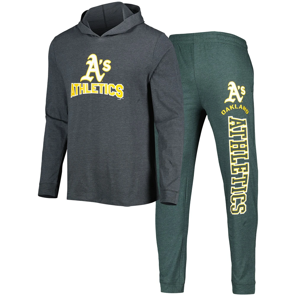 Men's Concepts Sport Green/Charcoal Oakland Athletics Meter Hoodie & Joggers Set