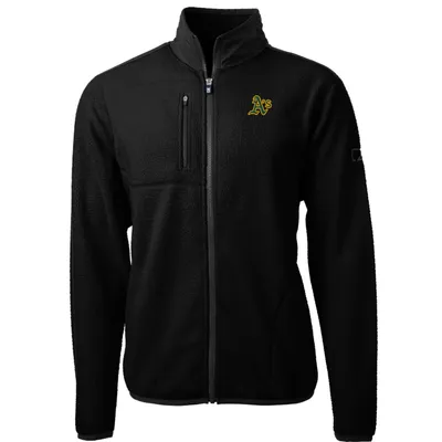 Oakland Athletics Cutter & Buck Big Tall Cascade Eco Sherpa Fleece Full-Zip Jacket - Black