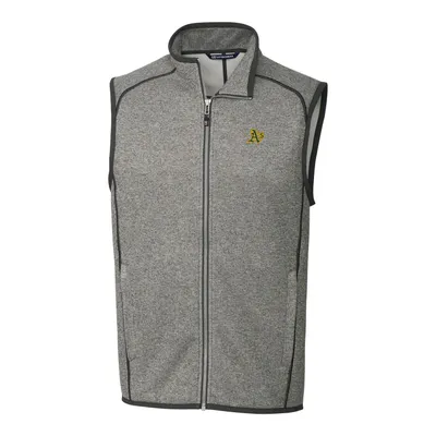 Oakland Athletics Cutter & Buck Big Tall Mainsail Full-Zip Vest - Gray