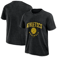 T-shirt délavé pour homme de la collection Darius Rucker Fanatics, noir, Oakland Athletics, Cooperstown