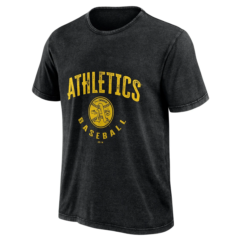 Men's Darius Rucker Collection by Fanatics Black Oakland Athletics Cooperstown Washed T-Shirt