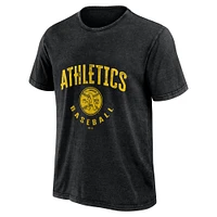 T-shirt délavé pour homme de la collection Darius Rucker Fanatics, noir, Oakland Athletics, Cooperstown