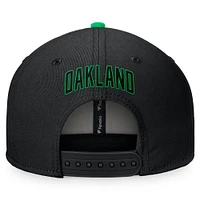 Casquette snapback Lucky Fanatics noire/verte Kelly pour homme des Oakland Athletics