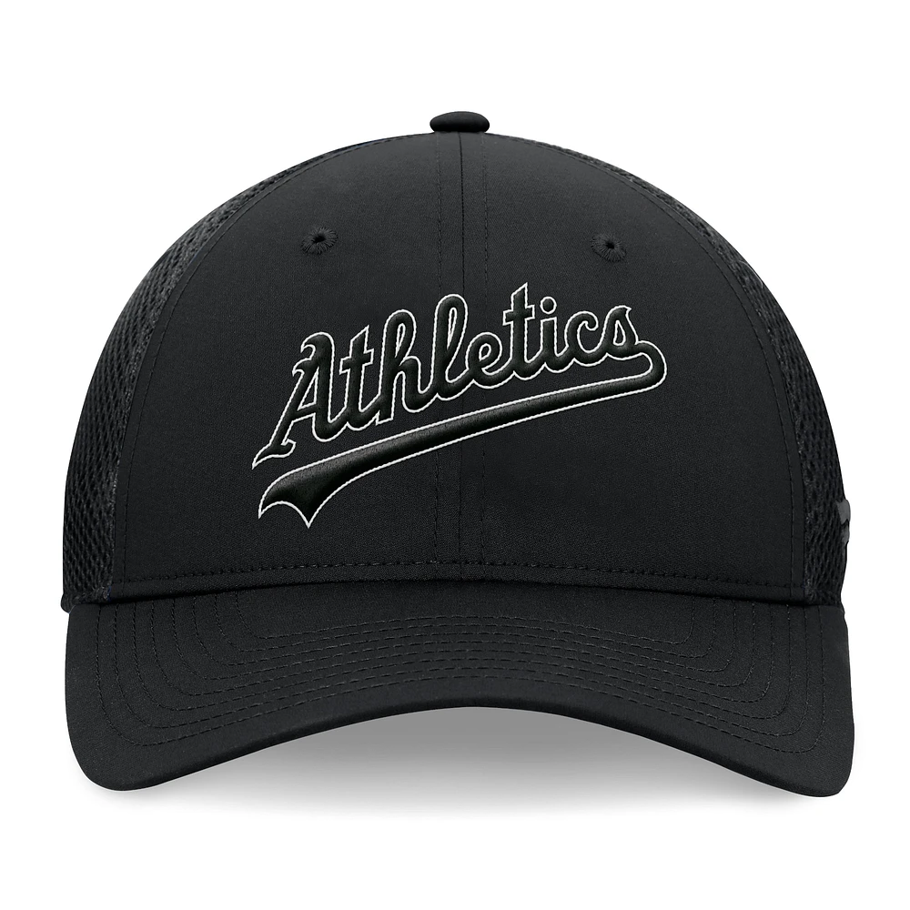 Men's Fanatics Black Oakland Athletics Spacer Mesh Flex Hat