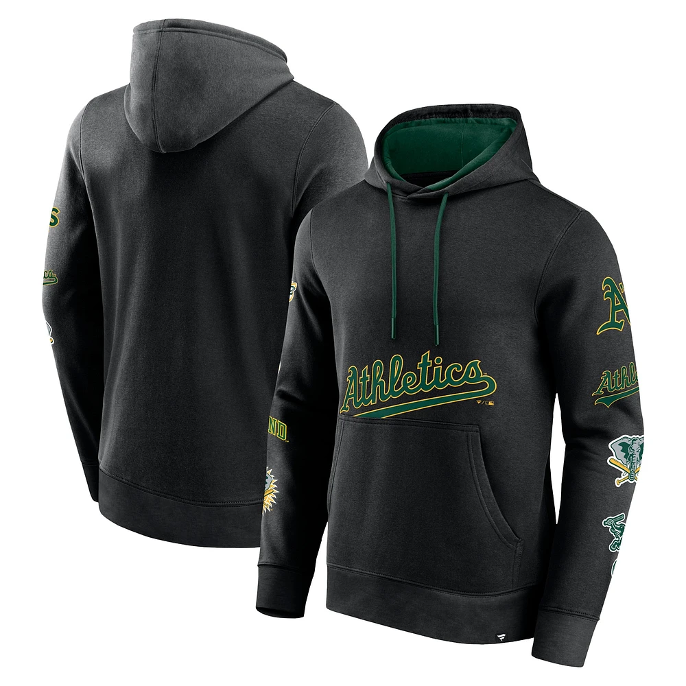 Men's Fanatics Black Oakland Athletics Wild Winner Pullover Hoodie