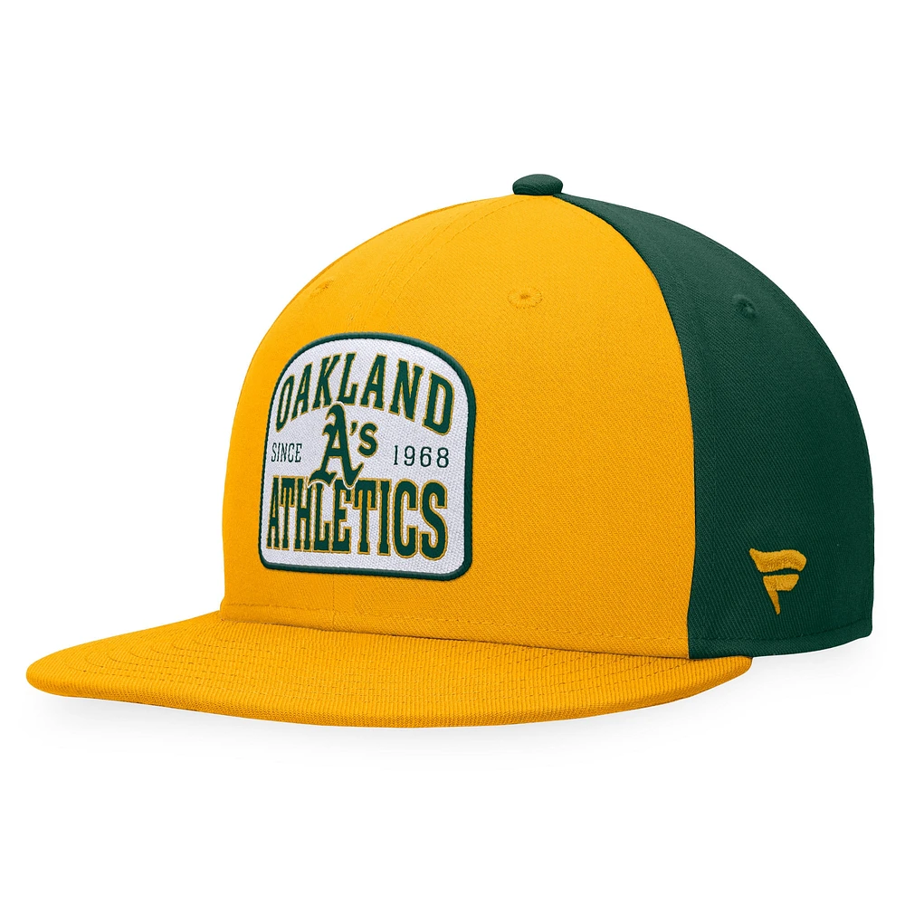 Men's Fanatics Gold/Green Oakland Athletics Cycle Snapback Hat