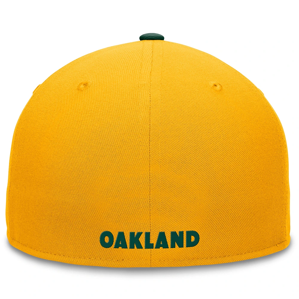 Men's Fanatics Gold/Green Oakland Athletics Fundamental Two-Tone Fitted Hat