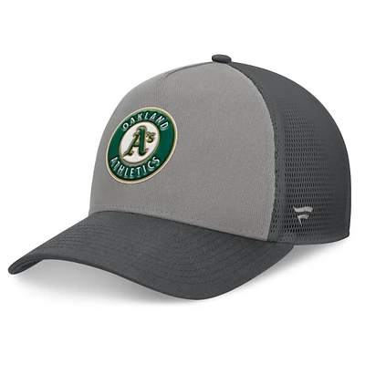 Casquette ajustable A-Frame Trucker gris/graphite pour homme des Oakland Athletics